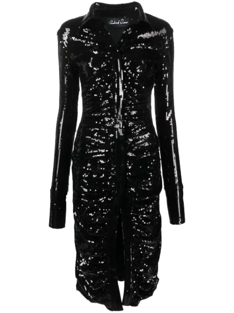 Richard Quinn sequin-embellished draped midi dress