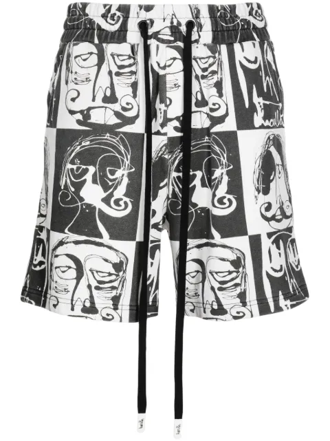 Haculla This Is Chess checked track shorts