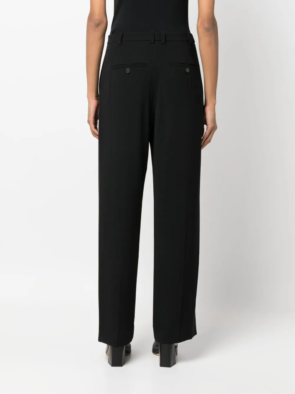 Vince Inverted-pleat Wide-leg Trousers In Black