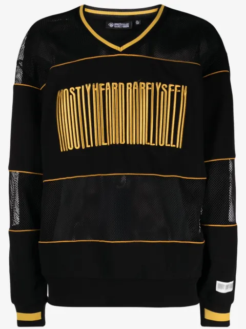 Mostly Heard Rarely Seen logo-embroidered hybrid sweatshirt