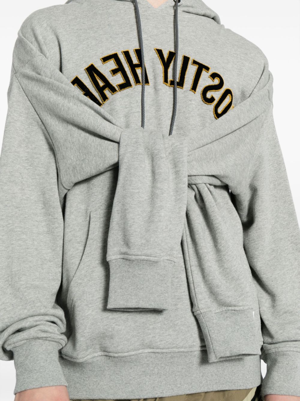 Shop Mostly Heard Rarely Seen Logo-print Cotton Hoodie In Grey