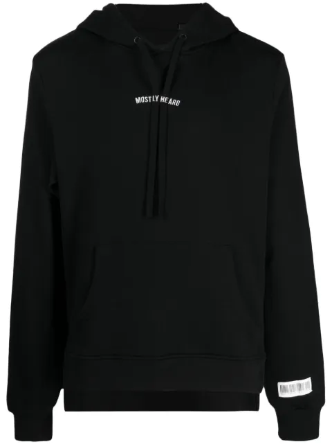 Mostly Heard Rarely Seen logo-embroidered cut-out hoodie