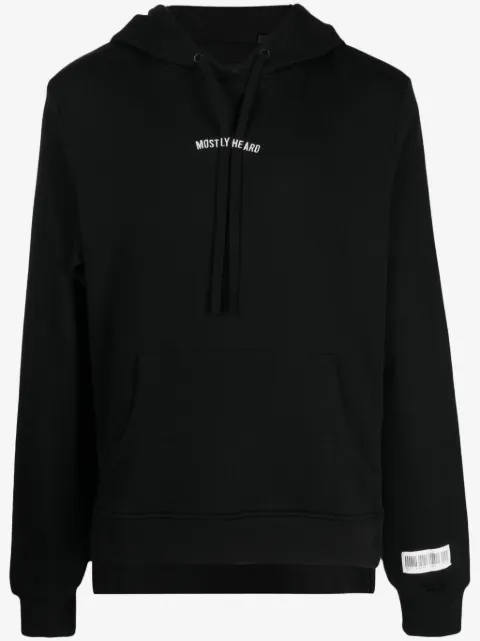 Mostly Heard Rarely Seen logo-embroidered cut-out hoodie