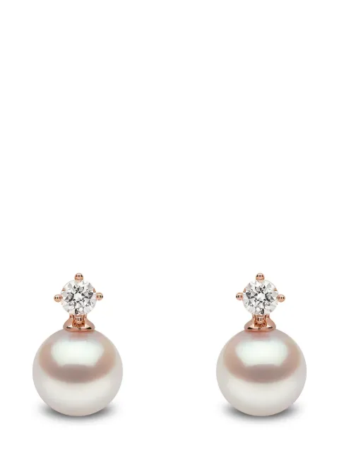 Yoko London øreringe i 18 karat rødguld med diamant og Akoya-perle
