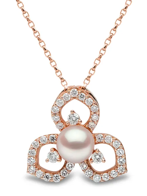 Yoko London Akoya perlehalskæde i 18 karat hvidguld med diamant