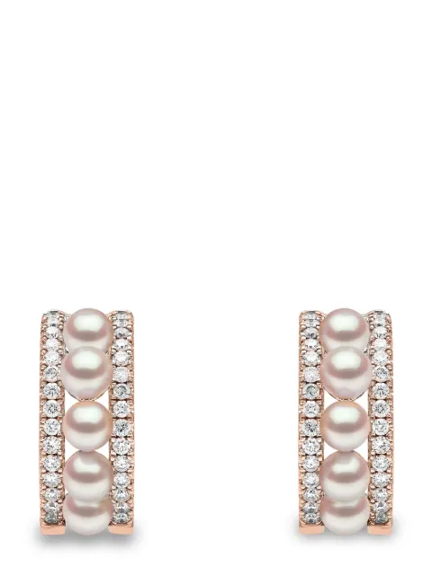 Yoko London 18kt rose gold Eclipse Akoya pearl and diamond earrings