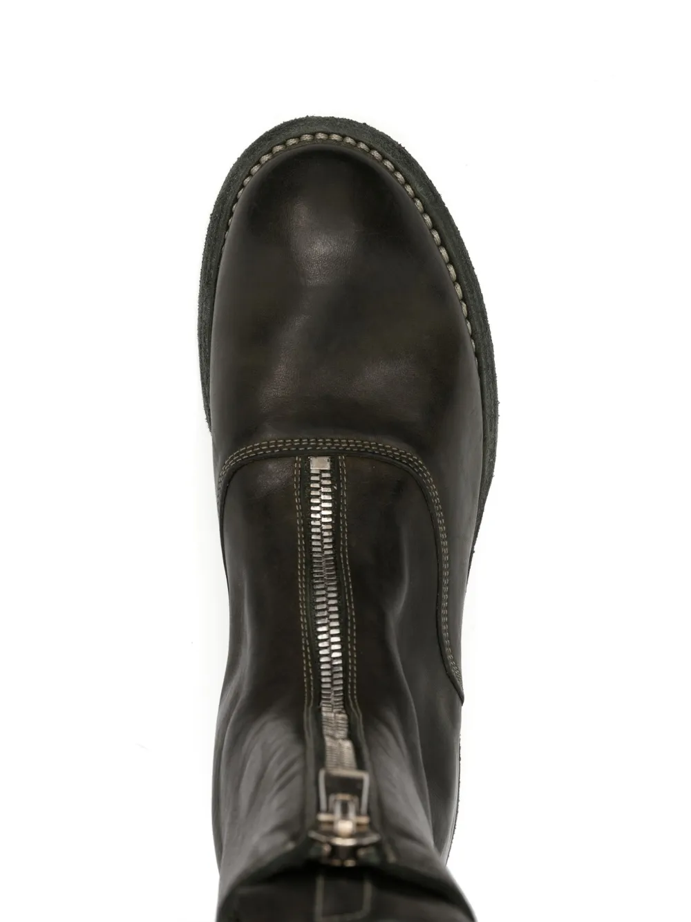 Shop Guidi Polished-leather Zip-up Boots In Grün