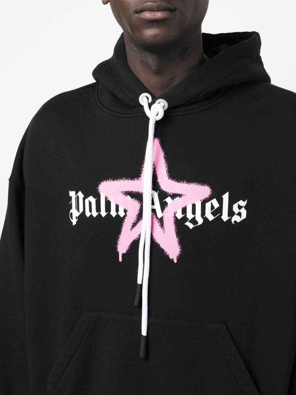 Palm Angels Star Sprayed Crewneck Black/Pink
