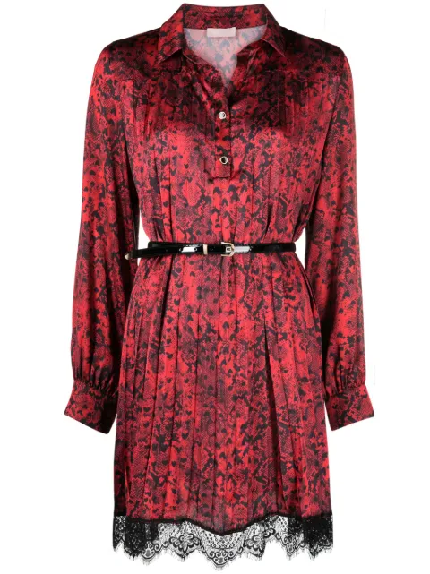 LIU JO snakeskin-print belted minidress