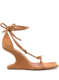 Rick Owens Cantilever 90mm strappy suede sandals - Brown