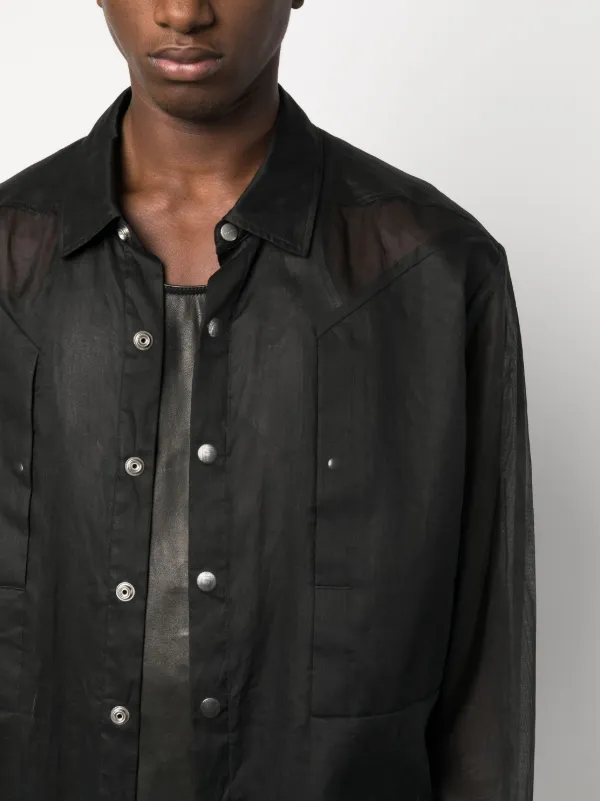 Rick Owens Jumbo Fogpocket セミシアーシャツ | ブラック