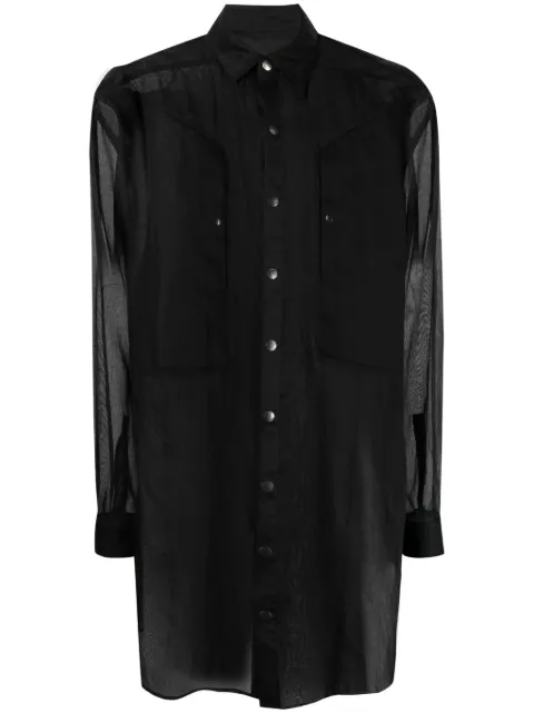 Rick Owens Jumbo Fogpocket semi-sheer shirt