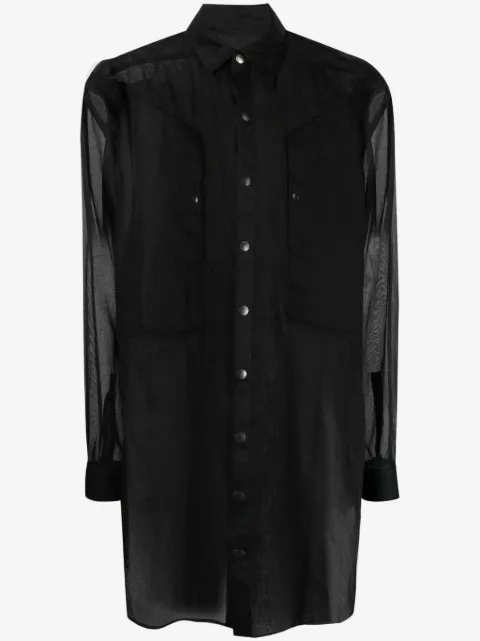 Rick Owens Jumbo Fogpocket semi-sheer shirt