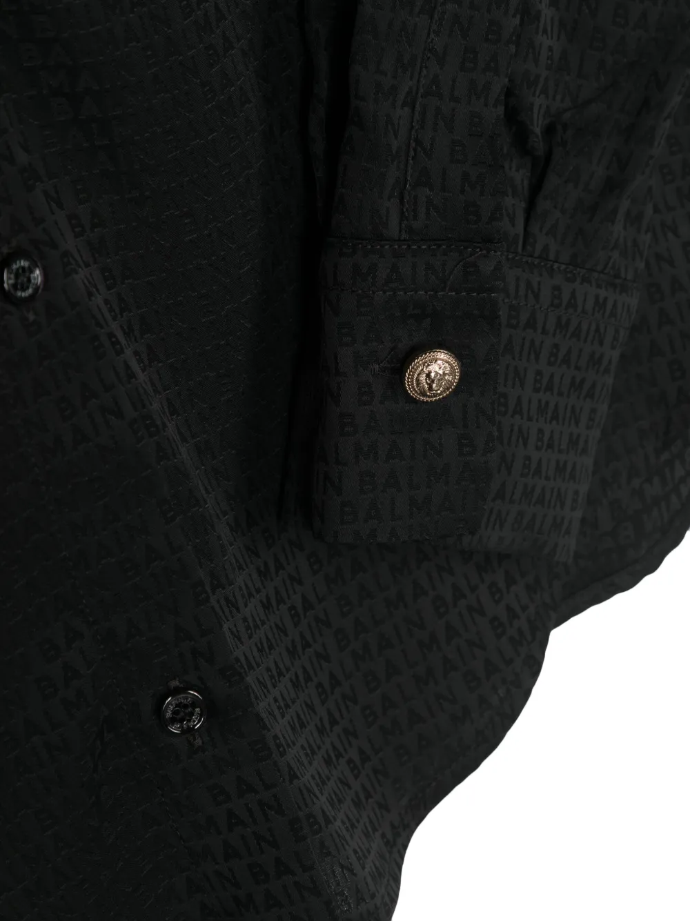 BALMAIN LOGO-PRINT LONG-SLEEVE SHIRT 