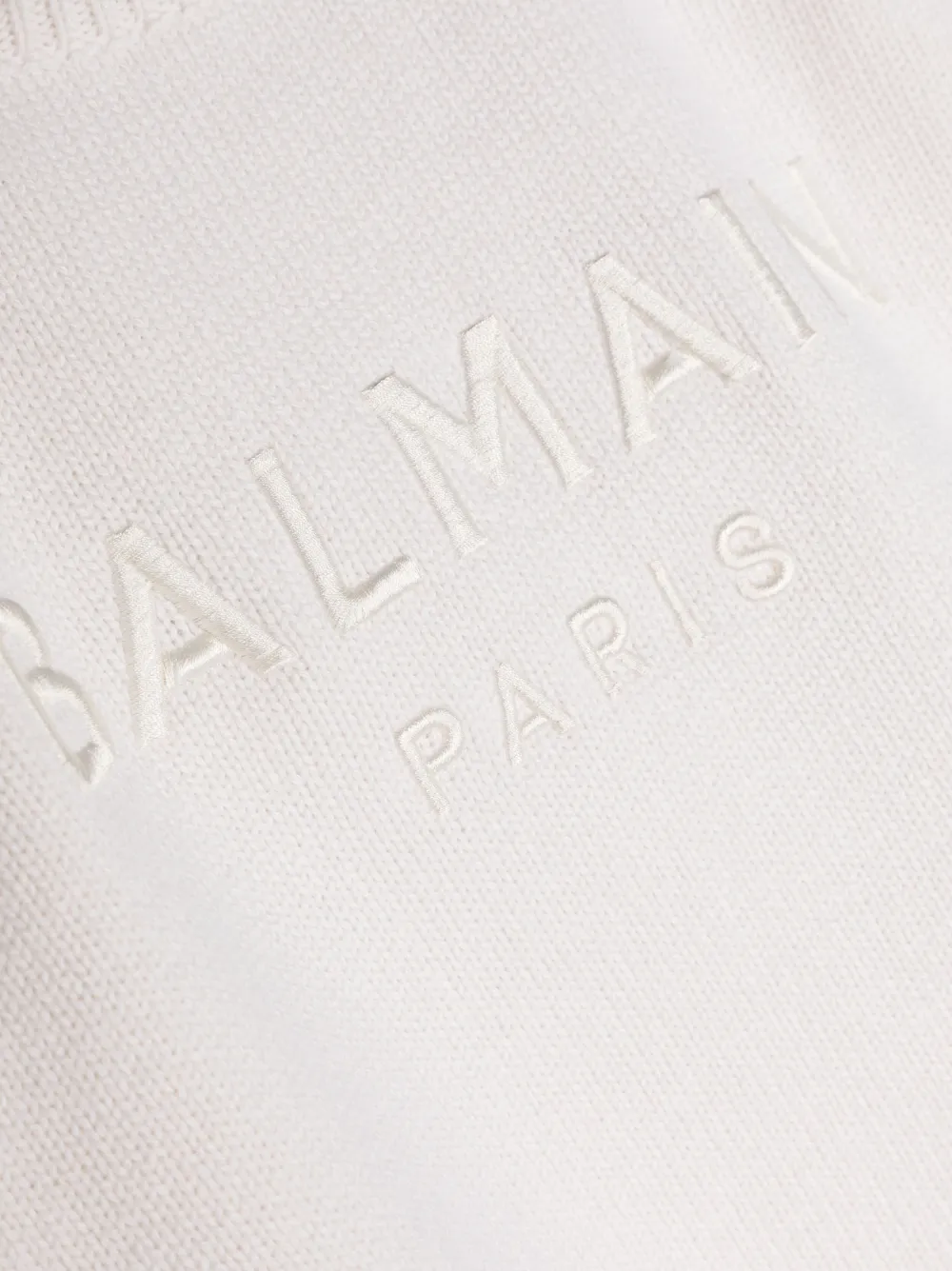 BALMAIN LOGO-EMBROIDERED KNITTED JUMPER