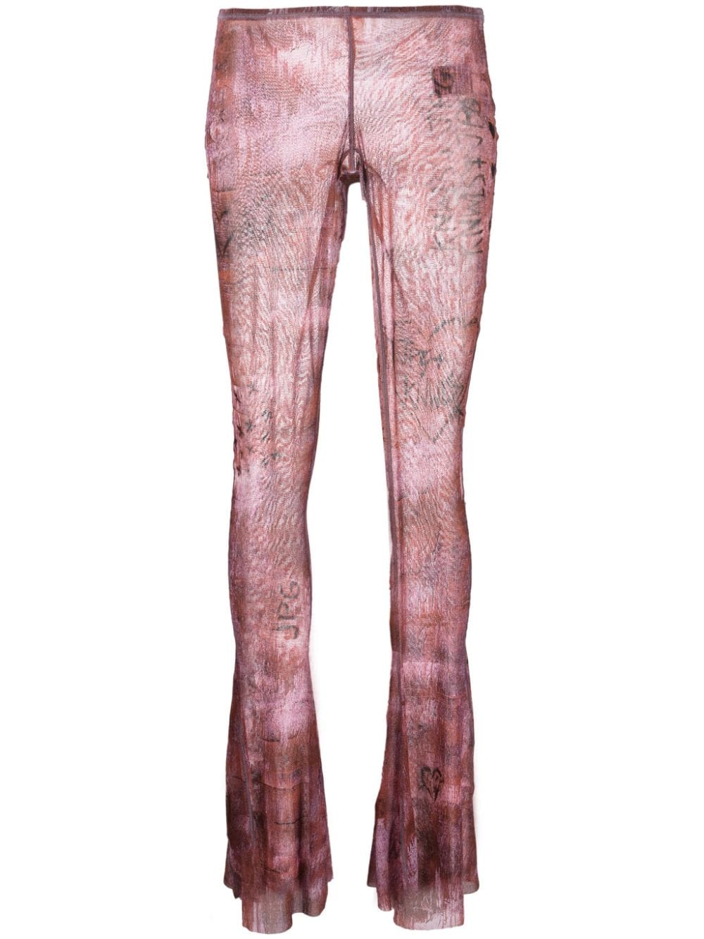 Jean Paul Gaultier Womens Brown Lilac X Knwls Flared-leg Mid-rise Woven Trousers