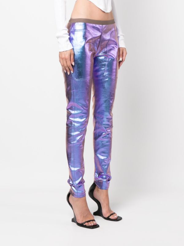 Girls Purple Iridescent Leggings