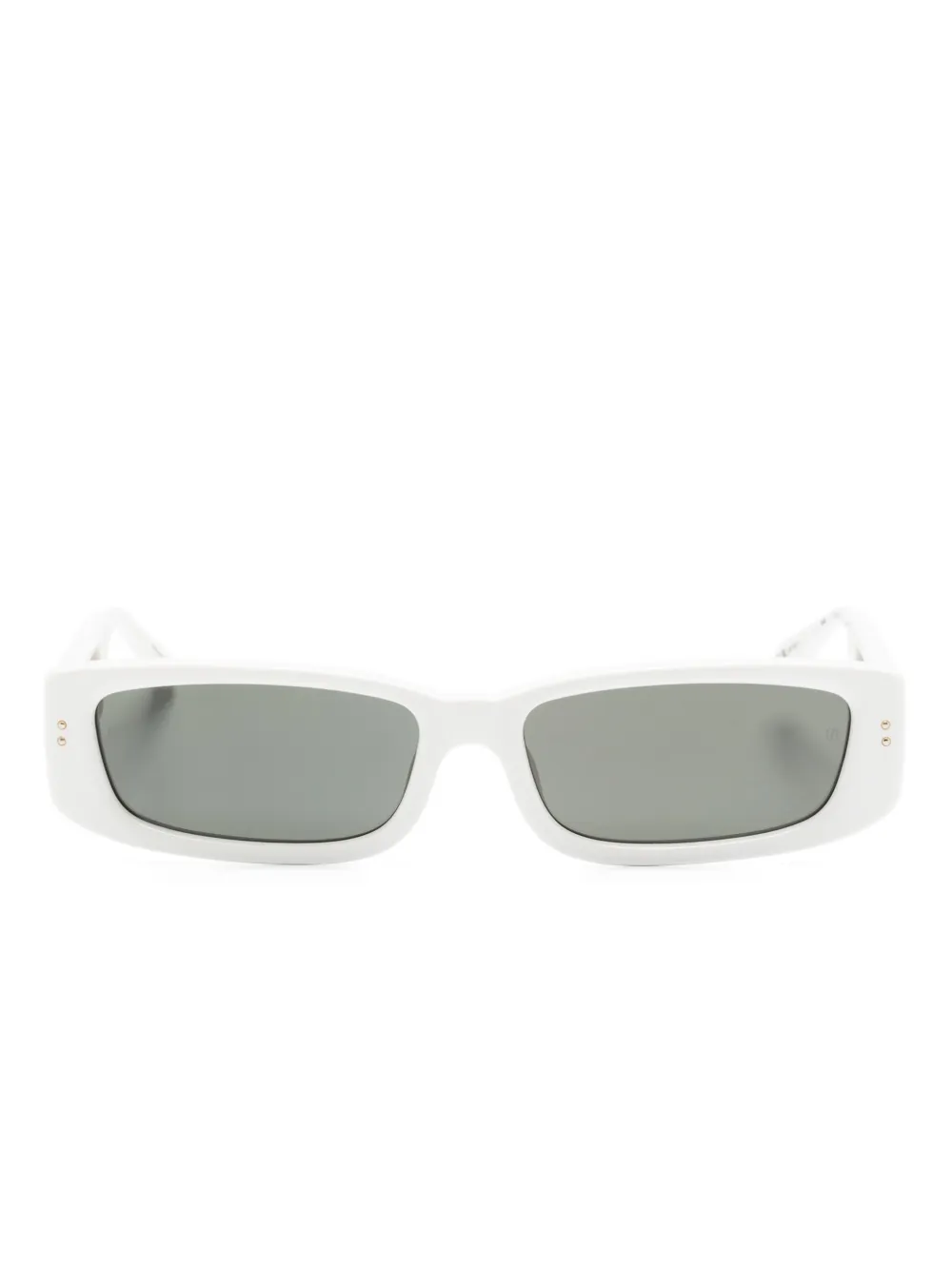 Linda Farrow Rectangle-frame Tinted Sunglasses In White