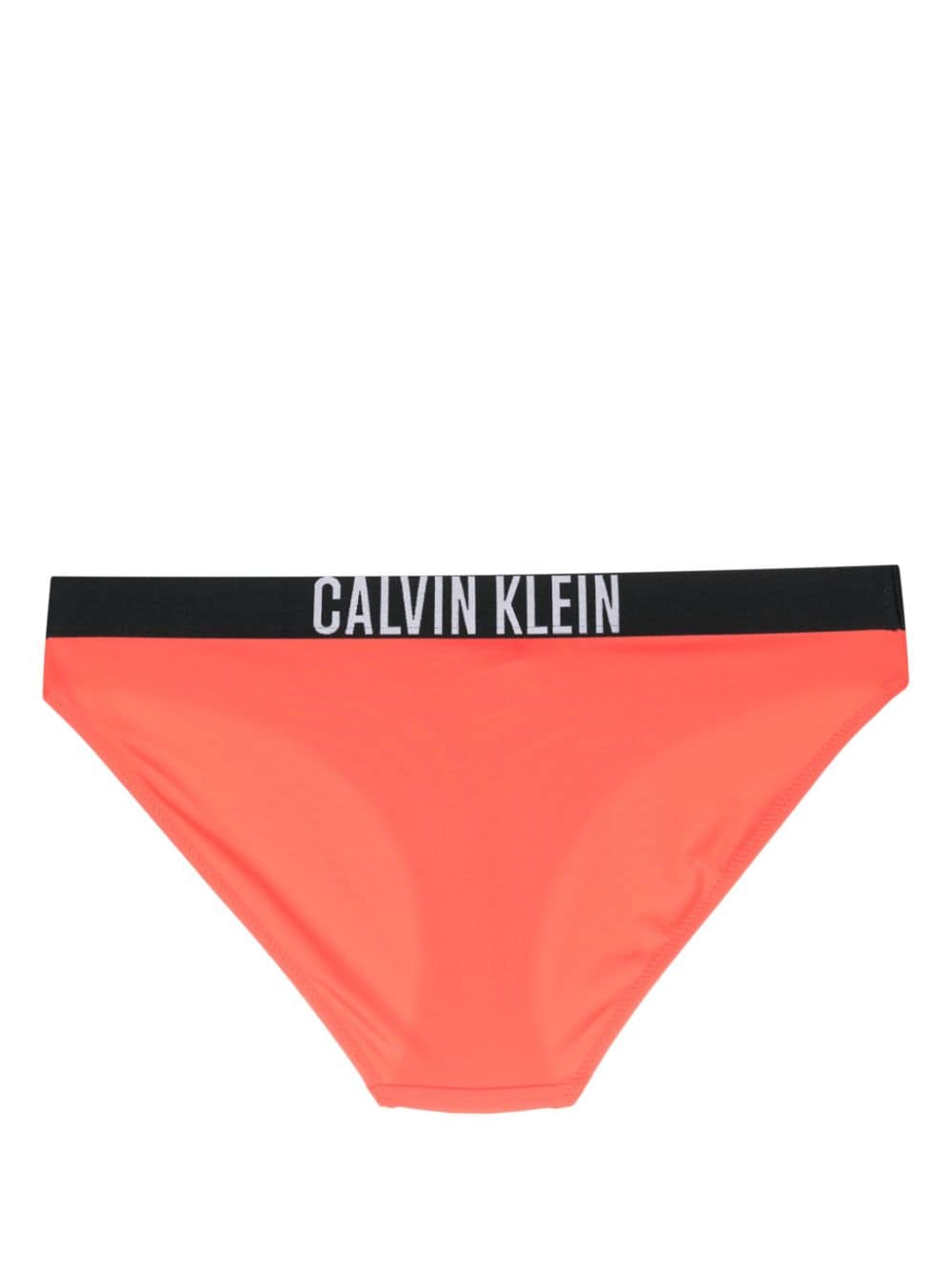Shop Calvin Klein Logo-waistband Bikini Bottoms In Red