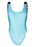 Calvin Klein logo-tape ribbed swimsuit - CU8 Blue Tide