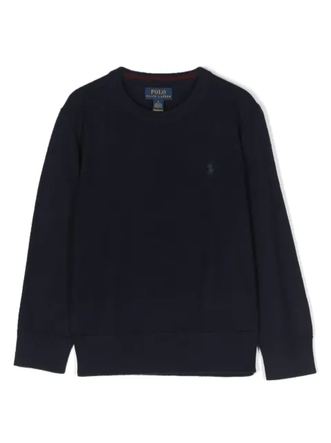 POLO RALPH LAUREN KIDS Polo Pony-embroidered fine-knit jumper