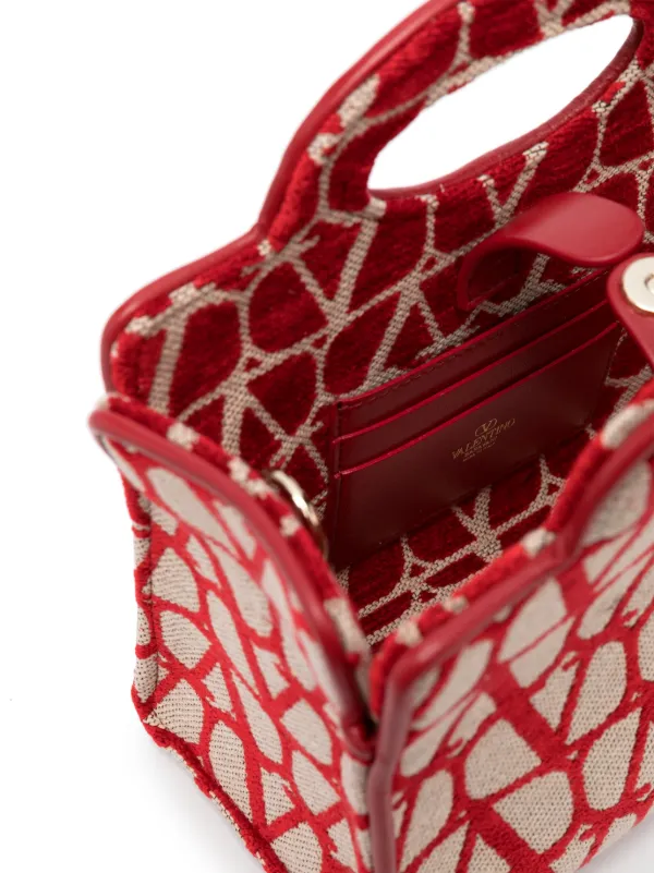 【VALENTINO】LE TROISIEME MINI TOTE BAG Valentino Garavani Mini Le Troisième Jacquard Tote Bag | Red