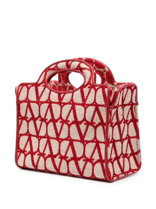 Valentino Garavani Mini Le Troisième Jacquard Tote Bag | Red