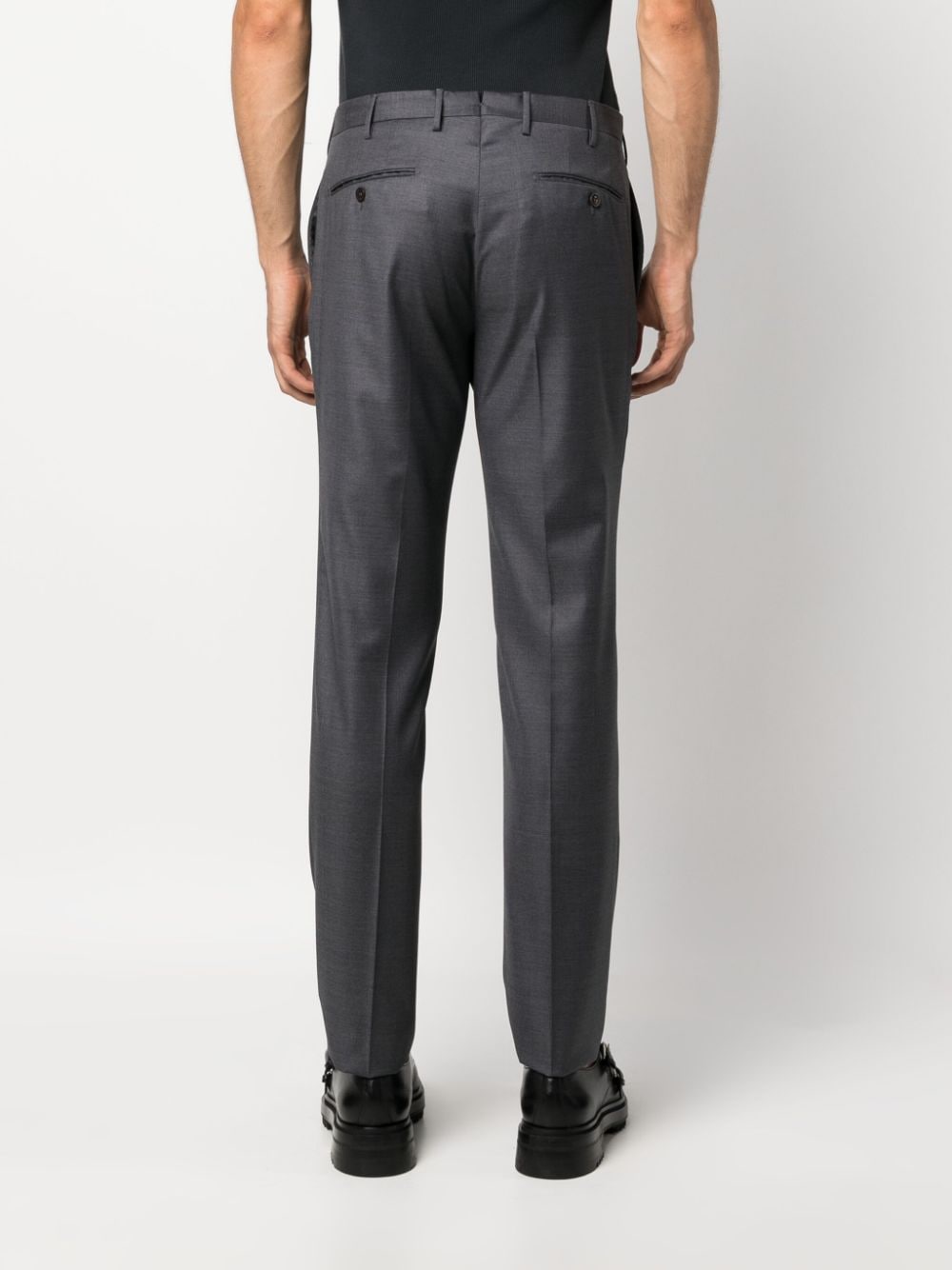 Shop Incotex Slim-cut Virgin-wool Trousers In Grey