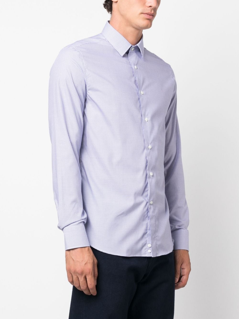 Shop Canali Pinstriped Cotton Shirt In Blau