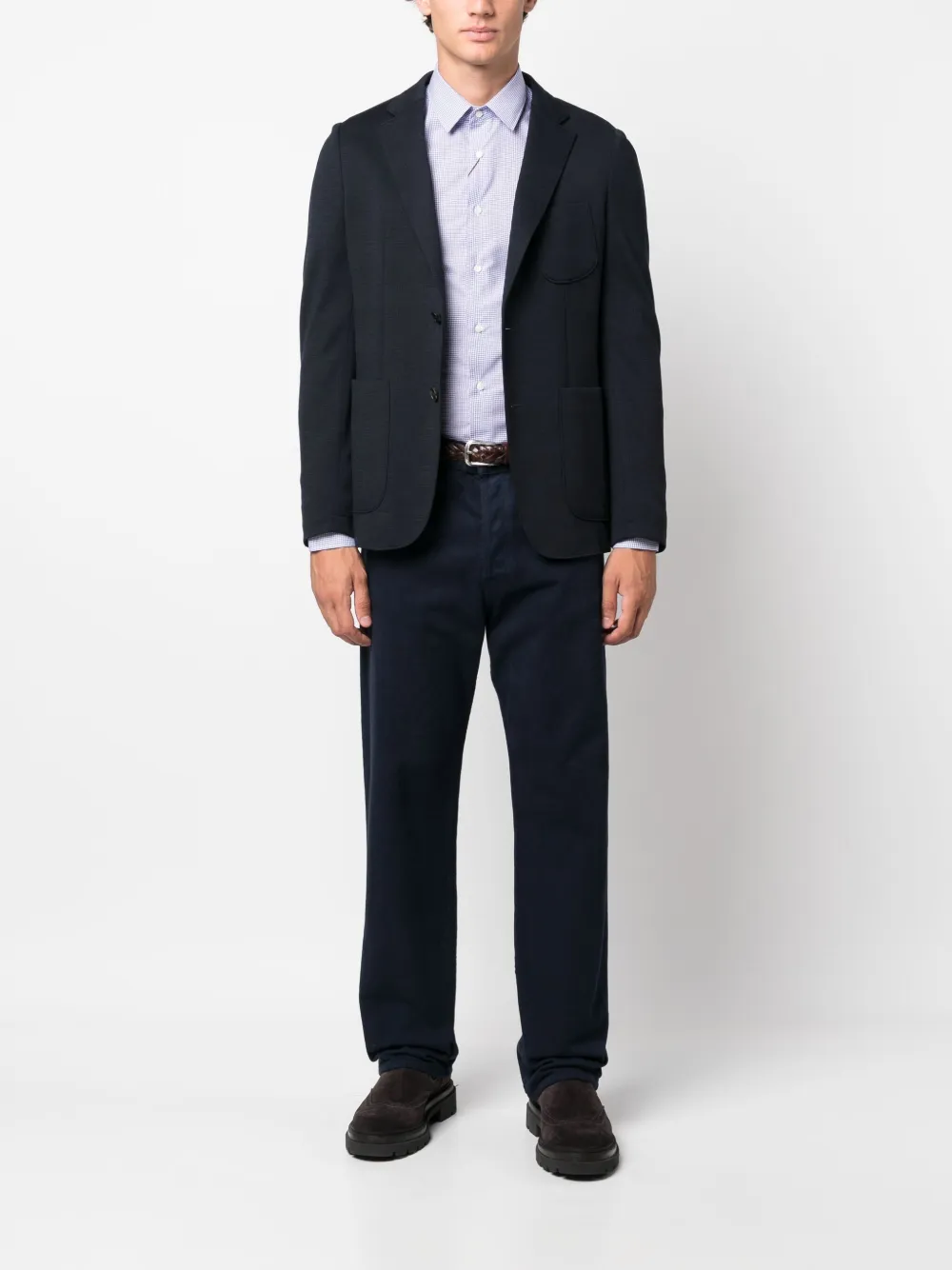 Canali pinstriped cotton shirt - Blauw