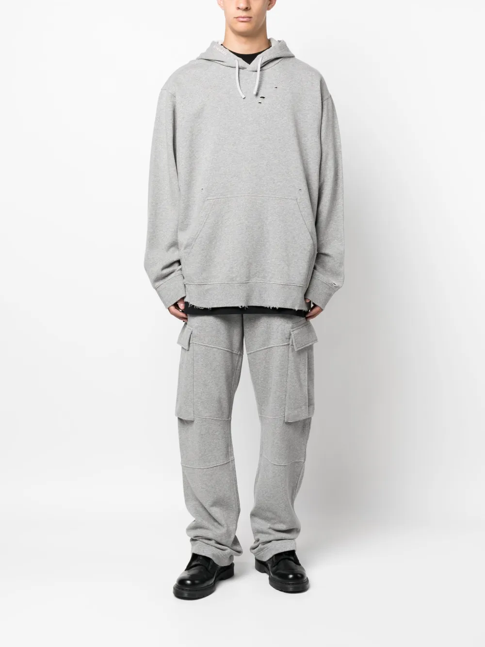 Shop Givenchy Cargo Cotton Track Pants In Grey