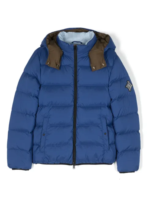 Herno Kids logo-patch padded hooded jacket