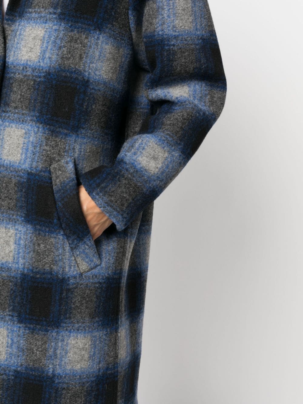 Shop Marant Etoile Fontizi Check-pattern Midi Coat In Blau