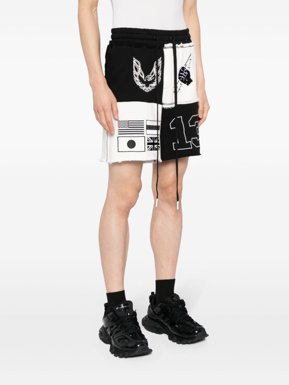 Shop Haculla Racer Overload Checked Track Shorts In Black