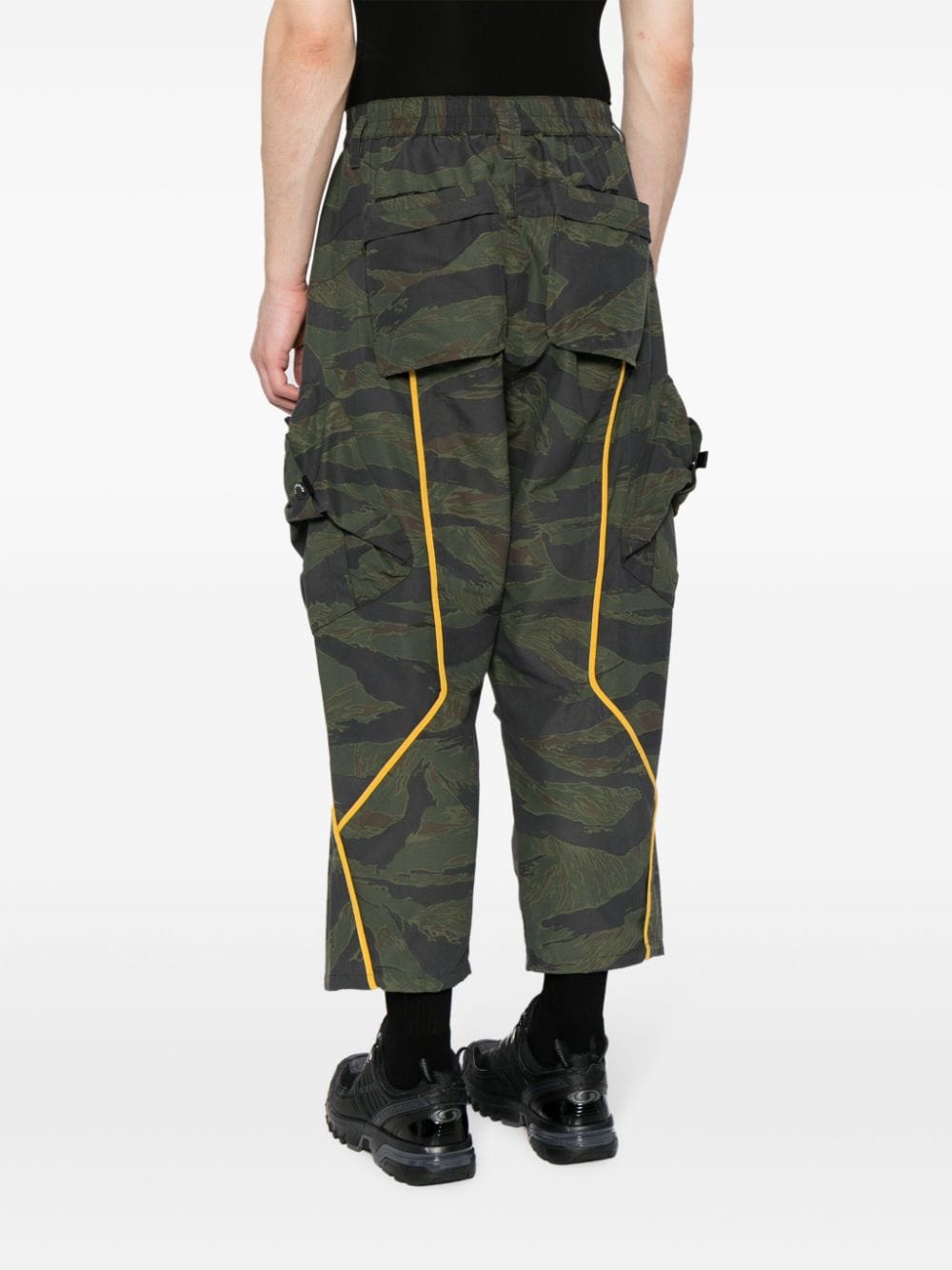 Shop Mostly Heard Rarely Seen Graphic-print Cropped Trousers In Multicolour