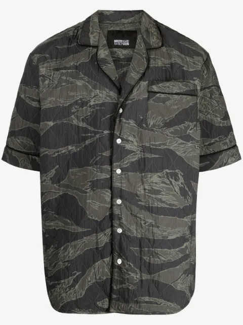 Mostly Heard Rarely Seen quilted camouflage-print cotton shirt