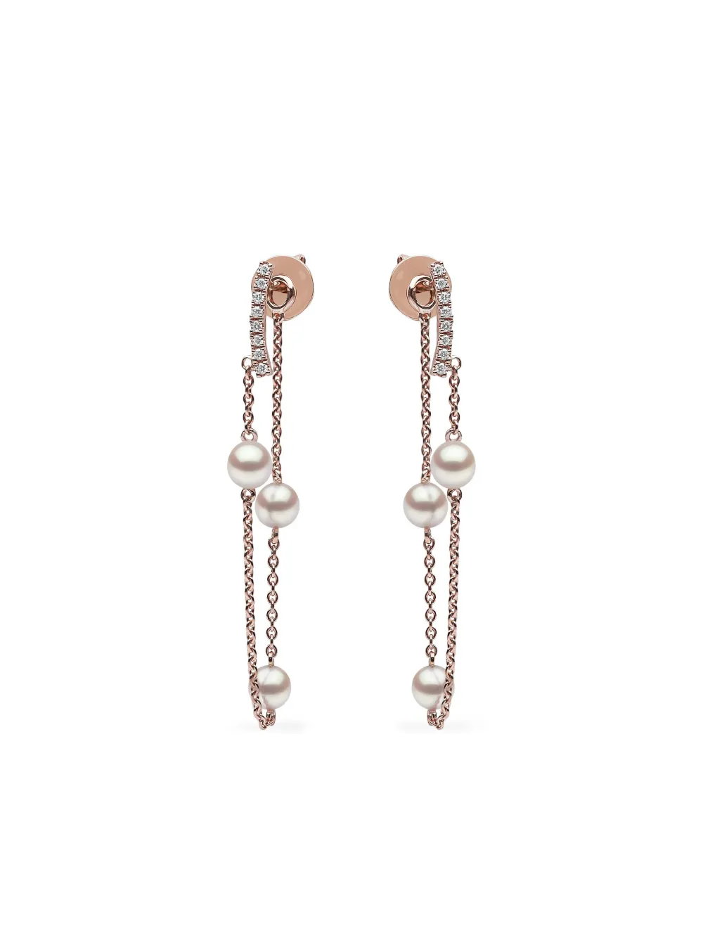 Yoko London フレッシュウォーターパール&ダイヤモンド ピアス 18Kローズゴールド - ピンク Yoko London フレッシュウォーターパール&ダイヤモンド ピアス 18Kローズゴールド - ピンク