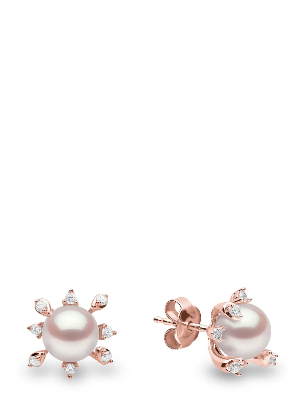 Yoko London 18kt Rose Gold Trend Akoya Pearl And Diamond Earrings In 9