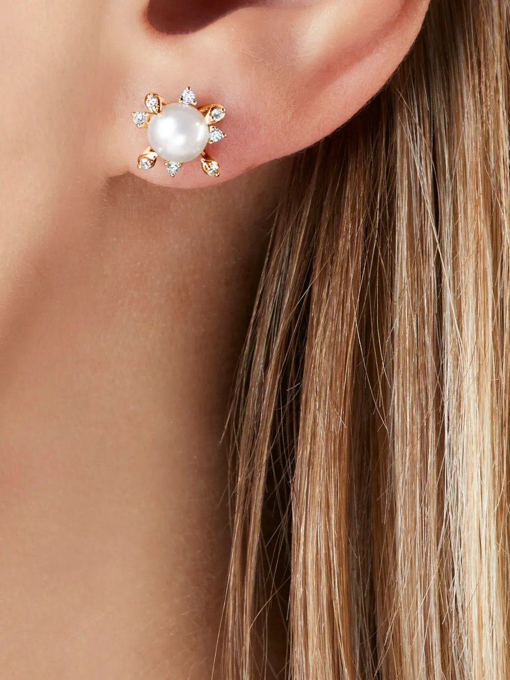 Yoko London 18kt Rose Gold Trend Akoya Pearl And Diamond Earrings In 9
