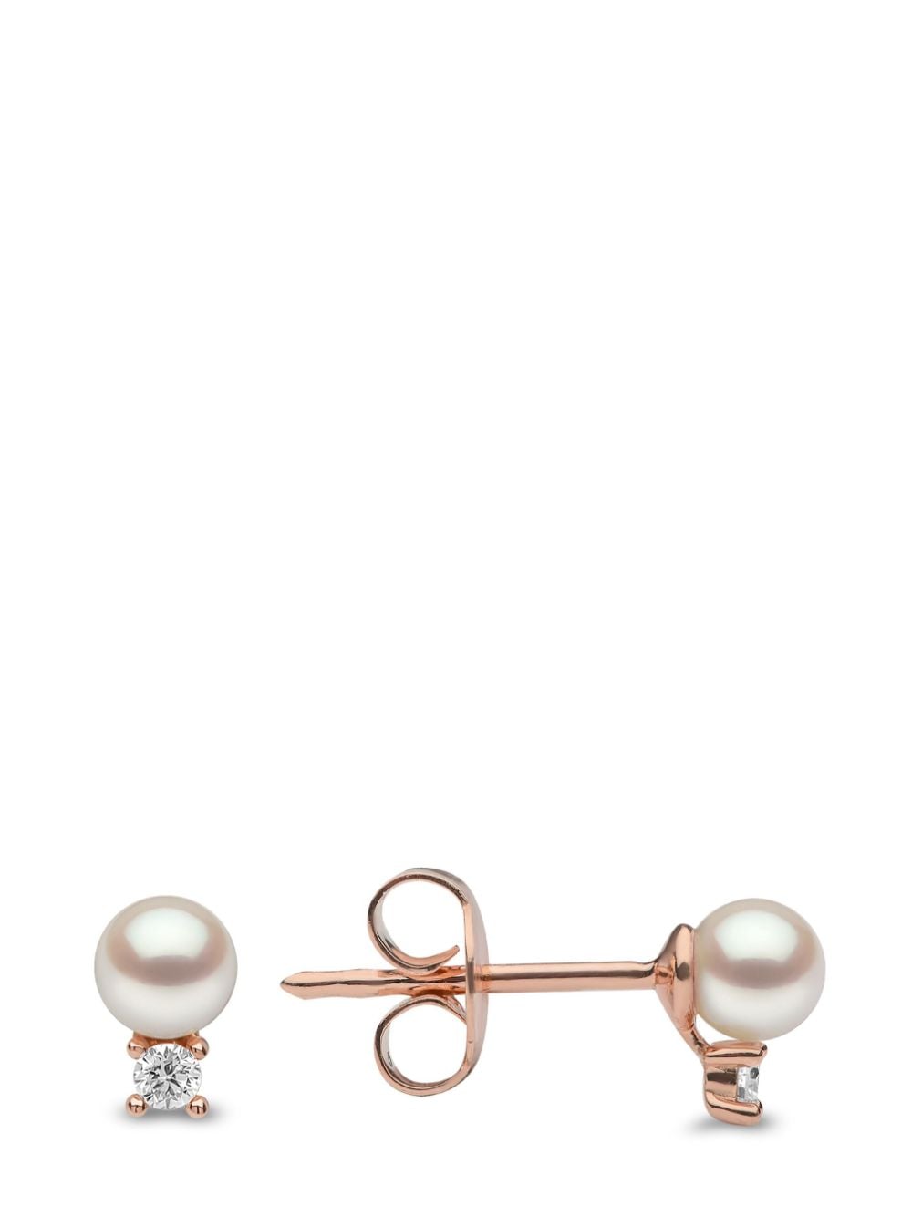 Shop Yoko London 18kt Rose Gold Trend Akoya Pearl And Diamond Earrings In 9