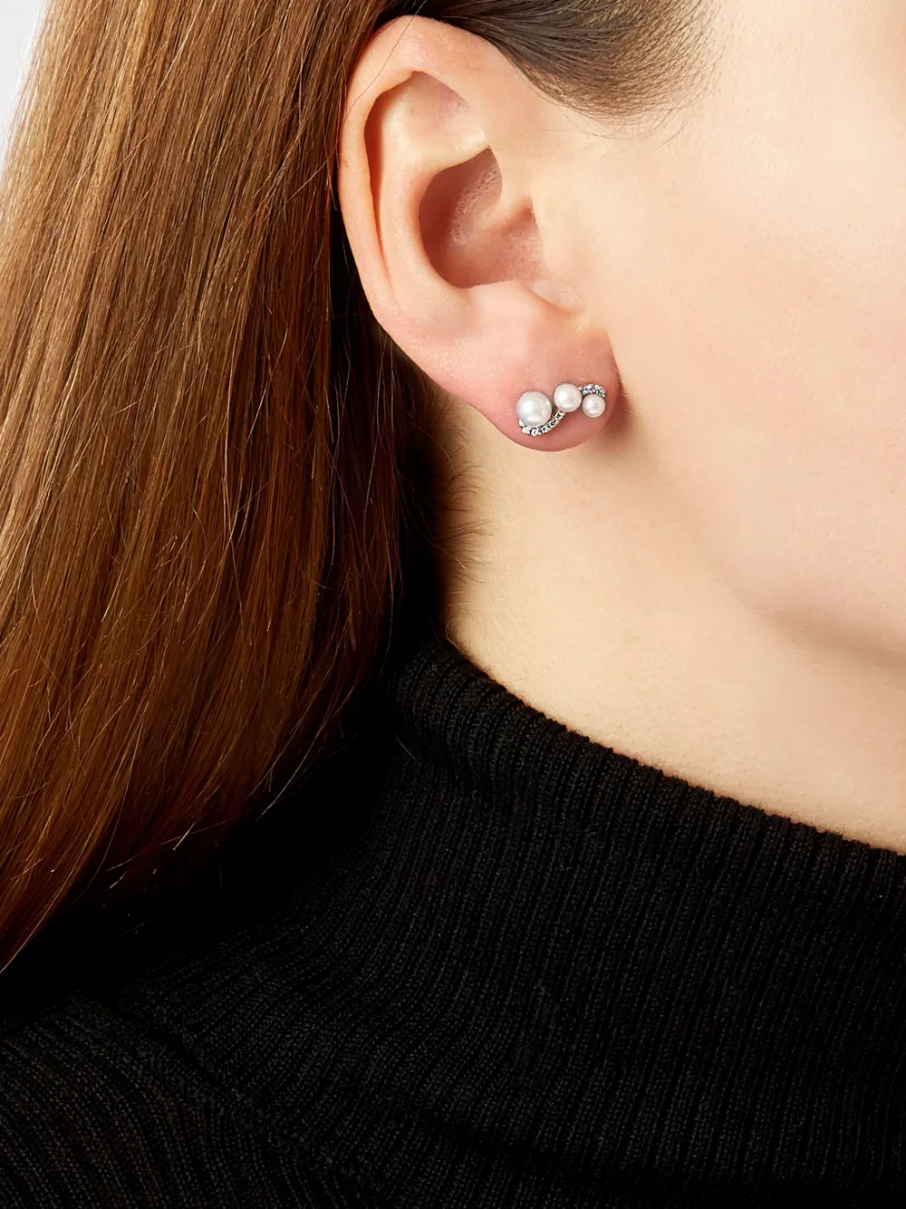 Yoko London 18kt Rose Gold Sleek Akoya Pearl And Diamond Earrings In 9