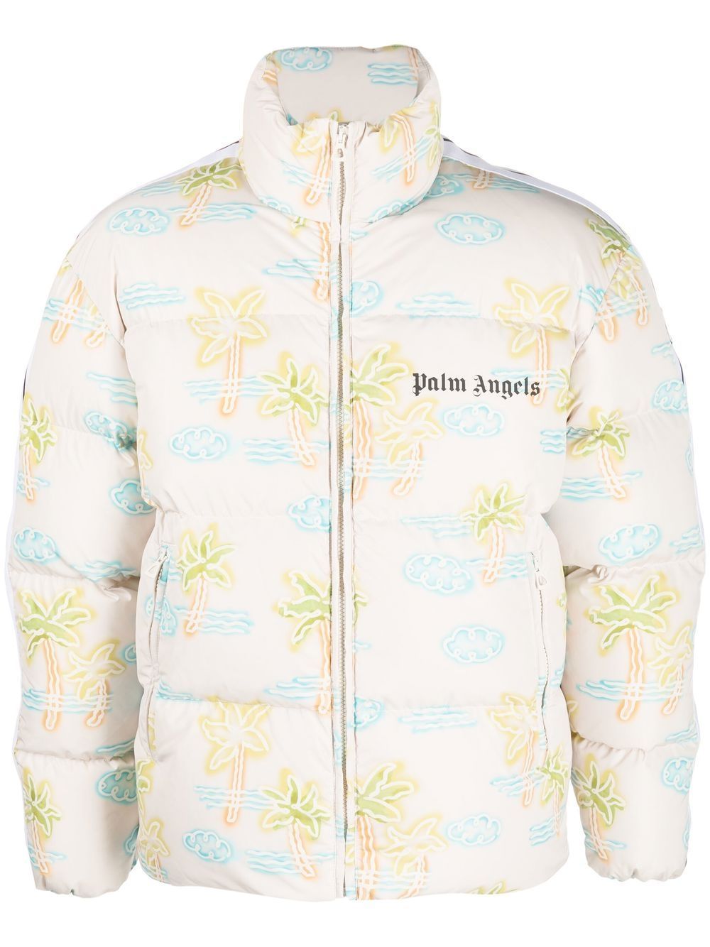 graphic-print padded jacket