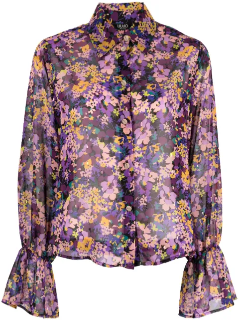 LIU JO floral-print long-sleeve shirt