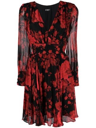 LIU JO floral print Chiffon Minidress Farfetch