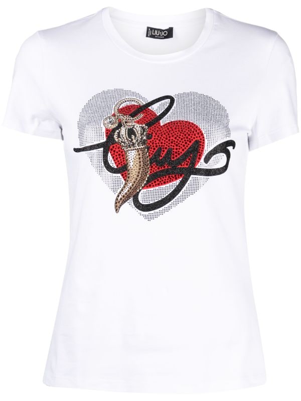 LIU JO logo-print Cotton T-shirt - Farfetch