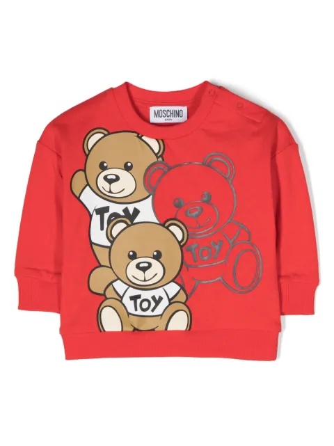 Moschino Kids sweat en coton à imprimé Leo Teddy