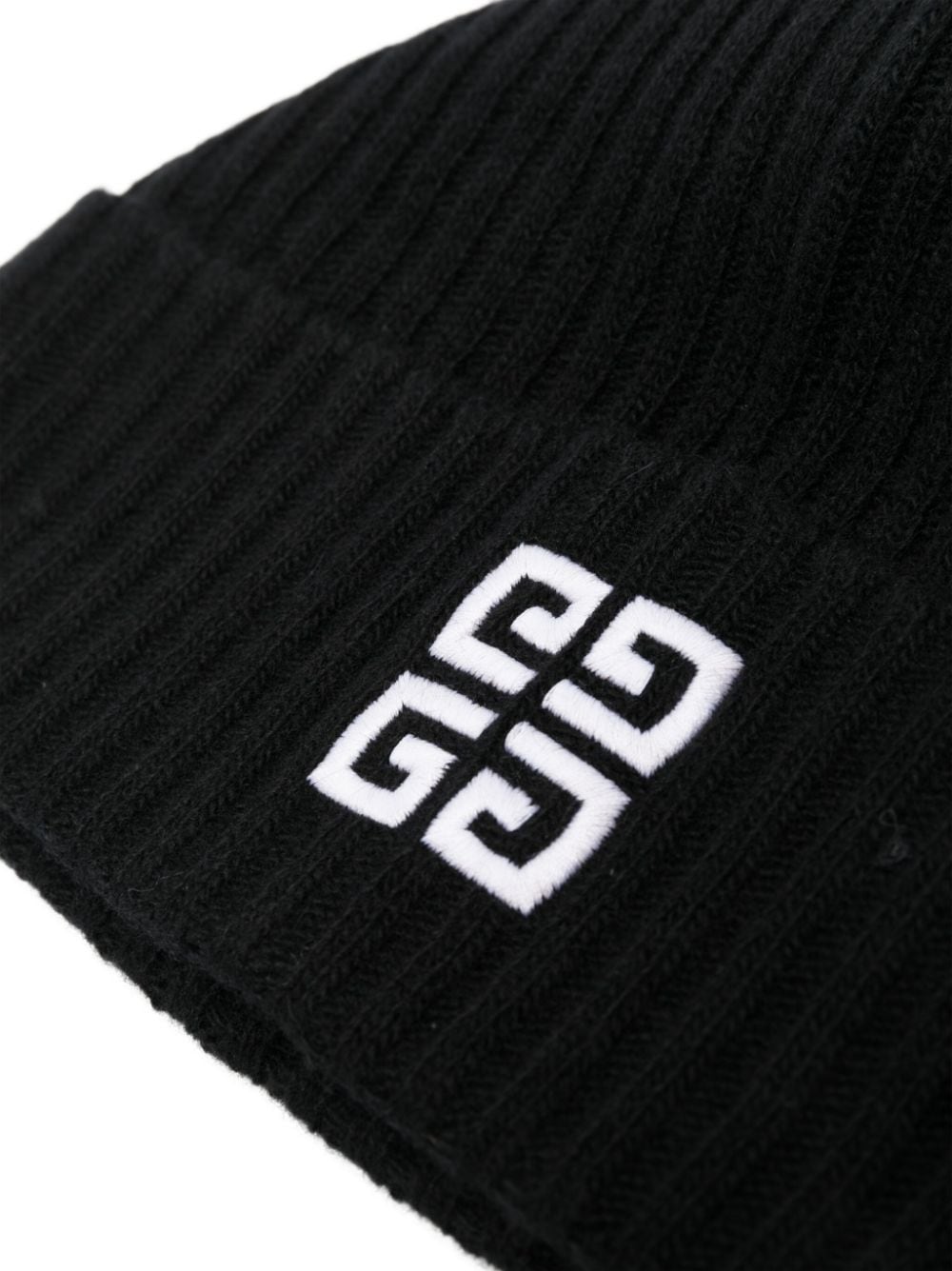Givenchy logo-print ribbed knit beanie - Zwart