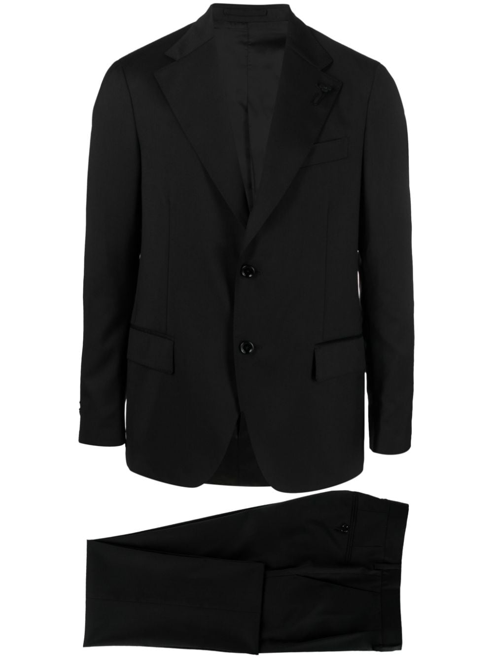 Lardini Single-breasted Wool Suit Set In Black