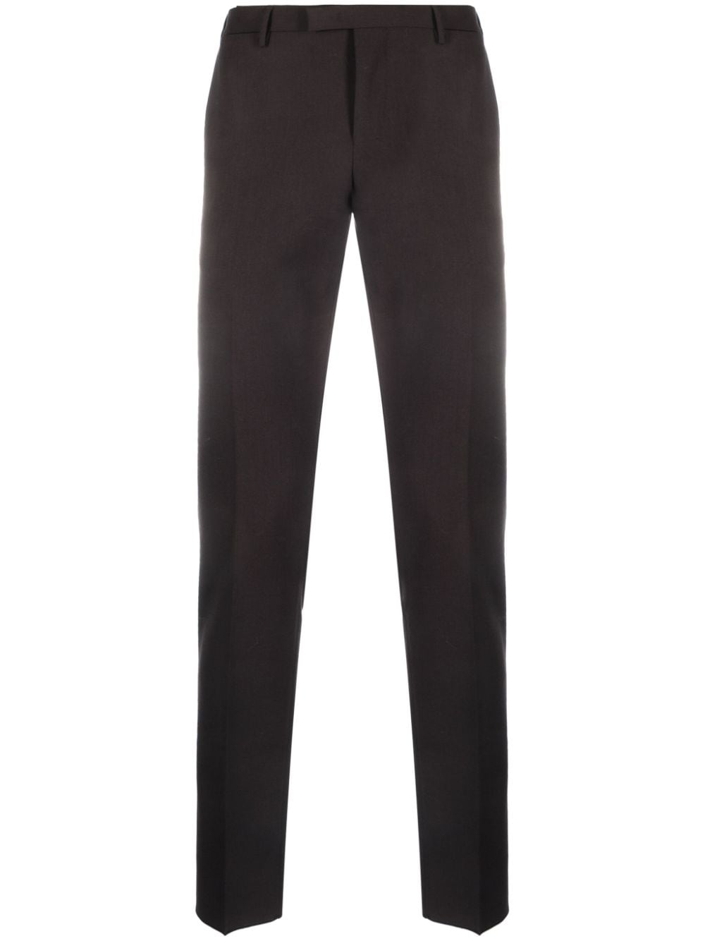 Pt Torino Mid-rise Tapered Trousers In Braun