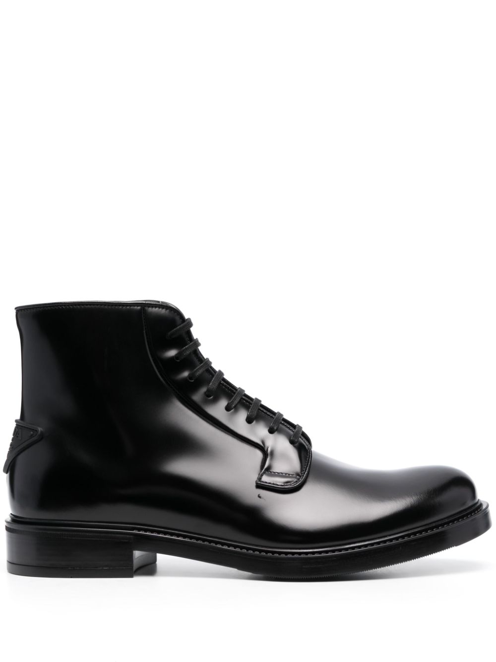 Prada leather ankle boots Black